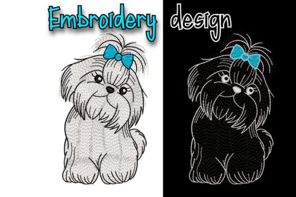 Embroidery Design Fluffy Dog
