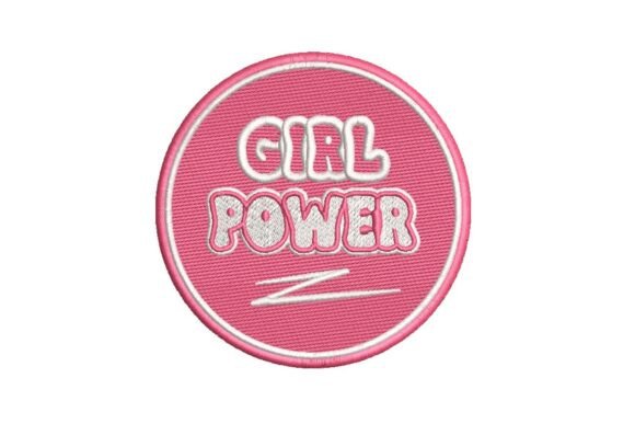 Girl Power Pink Patch Embroidery Design