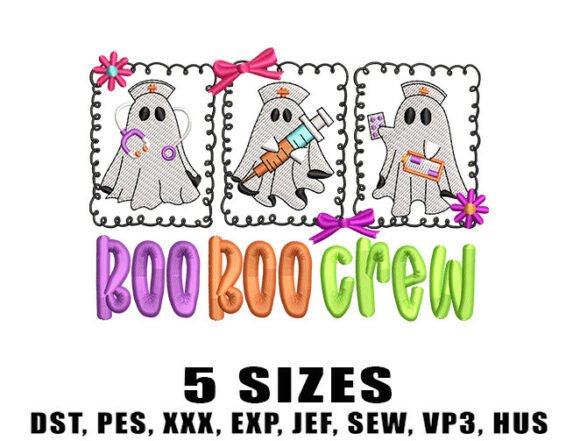 Halloween Nurse Ghost Embroidery Design