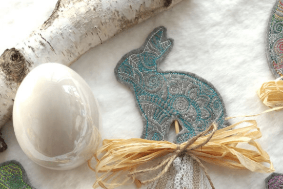 ITH Easter Stick Decoration Embroidery