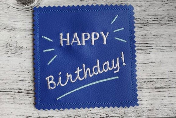 ITH Happy Birthday Greeting Card Embroidery