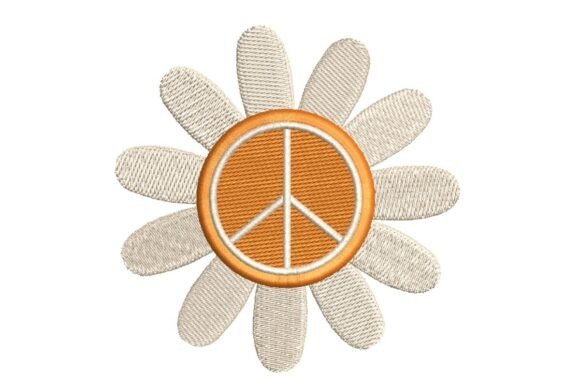 Peace Sign Daisy Flower Embroidery Design Review