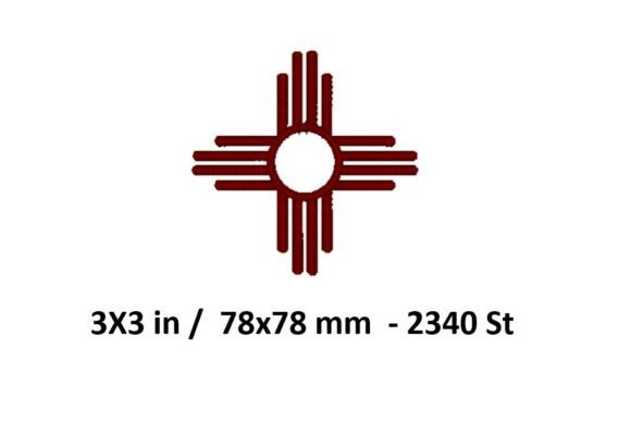 Zia Sun Embroidery Design. Native Design